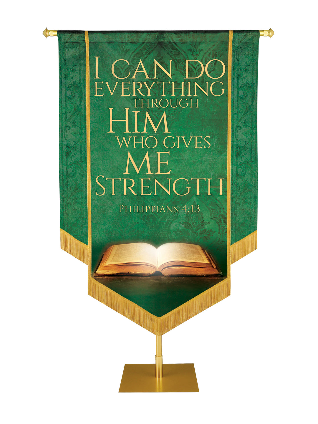 Holy Scriptures I Can Do Everything Through Him Embellished Banner - Handcrafted Banners - PraiseBanners