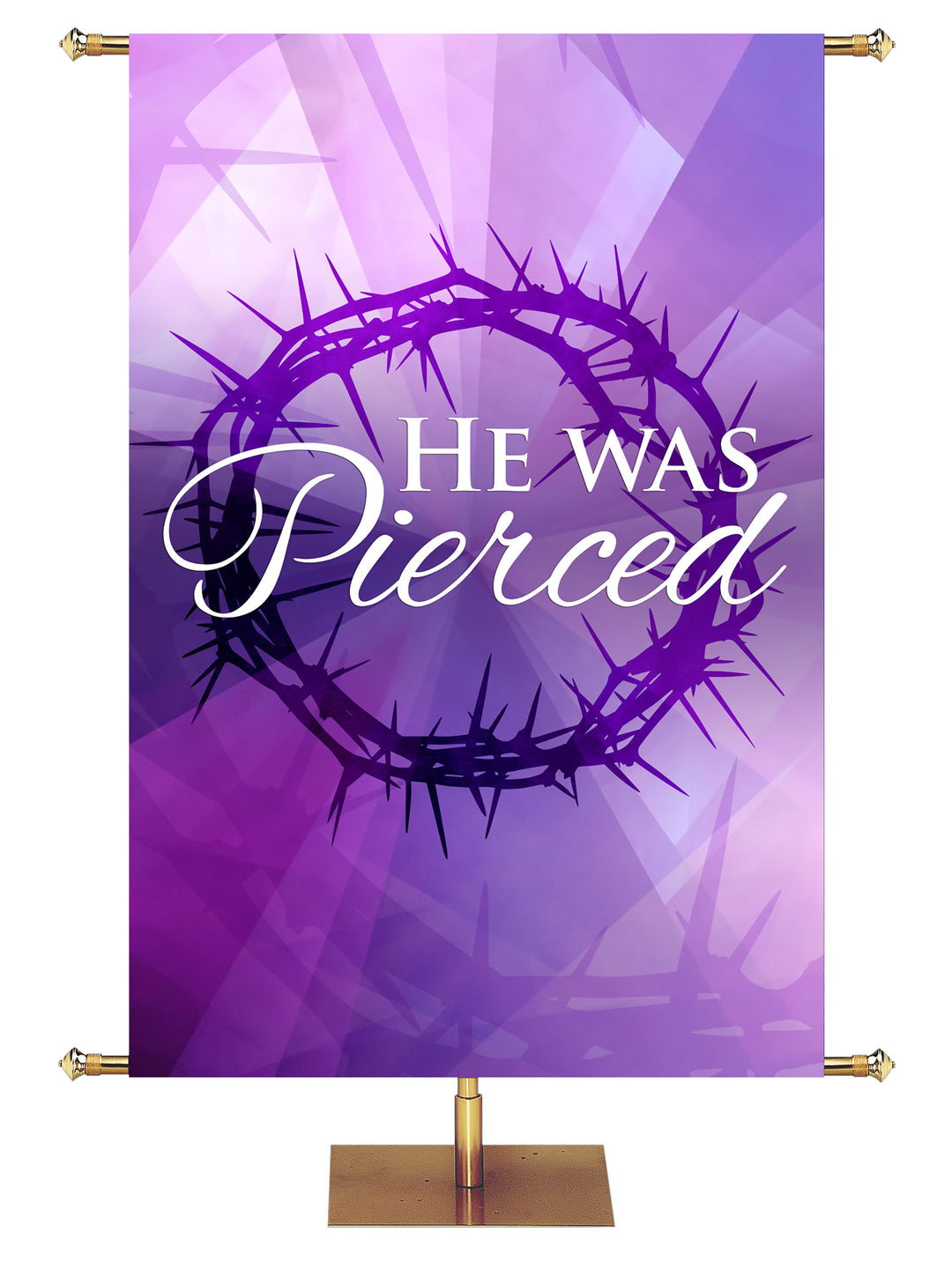 Symbols of Easter Classic He was Pierced - Easter Banners - PraiseBanners