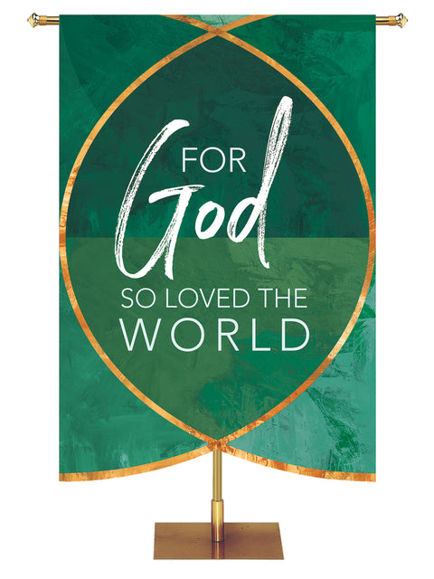 Scripture Silhouettes God So Loved the World - Year Round Banners - PraiseBanners