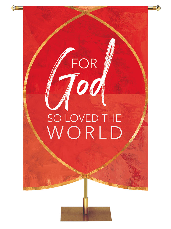 Scripture Silhouettes God So Loved the World - Year Round Banners - PraiseBanners
