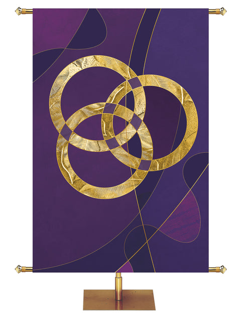 Symbols of Worship Custom Banner Trinity in Blue, Green, Purple and Red