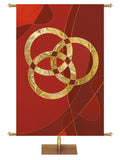 Symbols of Worship Trinity in Blue, Green, Purple and Red