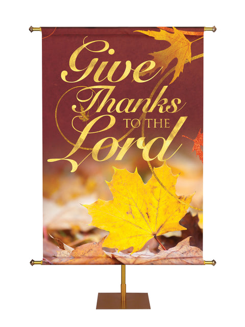 Give Thanks To The Lord Majestic Autumn Banner