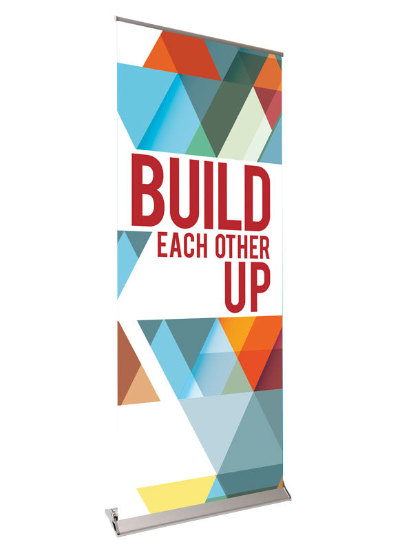 Retractable Banner with Stand The Dynamic Word Build Each Other Up
