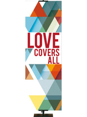 The Dynamic Word Love Covers All - Year Round Banners - PraiseBanners