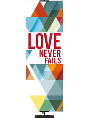 The Dynamic Word Love Never Fails - Year Round Banners - PraiseBanners