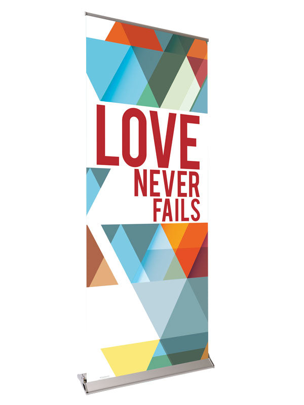 Retractable Banner with Stand The Dynamic Word Love Never Fails