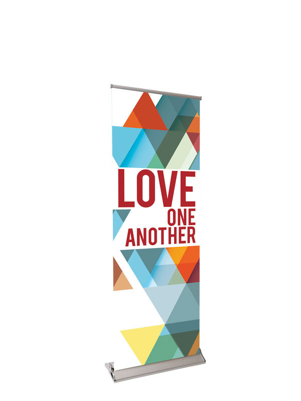 Retractable Banner with Stand The Dynamic Word Love One Another - Year Round Banners - PraiseBanners