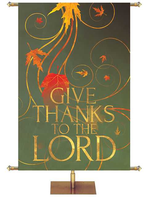 Give Thanks To The Lord Shimmering Autumn Banner