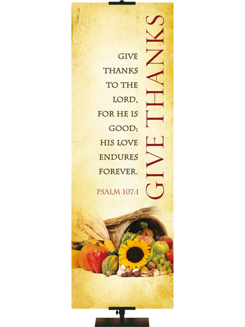 Classic Thanksgiving Give Thanks - Fall Banners - PraiseBanners