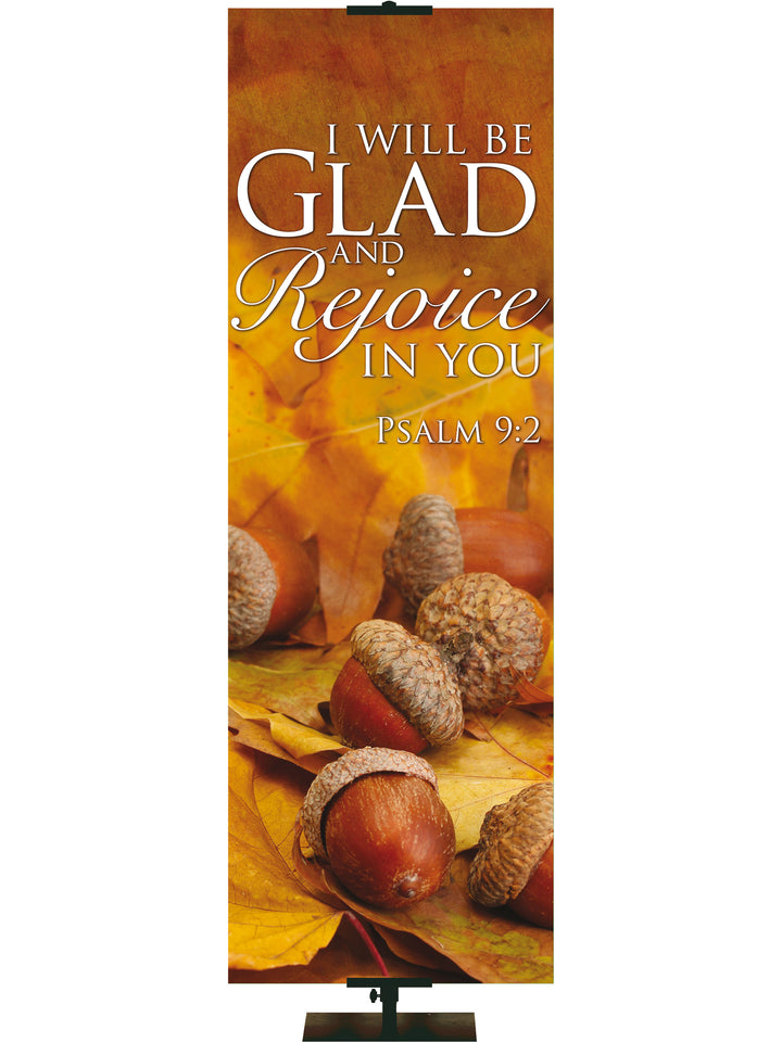 Contemporary Fall & Thanksgiving I Will Be Glad Design 2 Psalm 9:2 - Fall Banners - PraiseBanners
