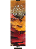 Contemporary Fall & Thanksgiving His Love Endures Design 5 Psalm 107:1 - Fall Banners - PraiseBanners