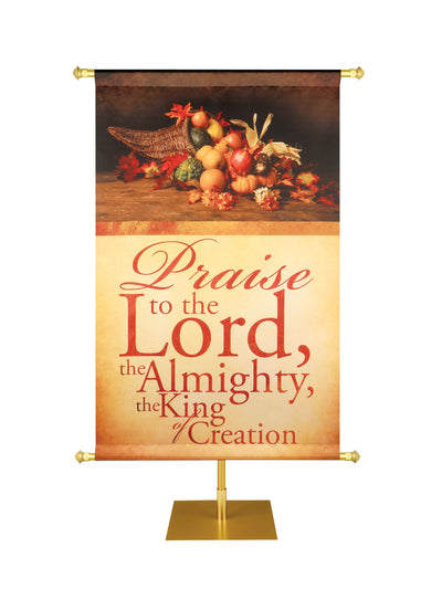 Praise to the Lord Shimmering Foil Fall Thanksgiving Banner