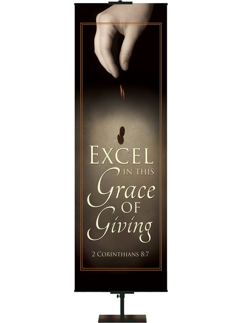 Excel in His Grace Tithing and Giving Banner