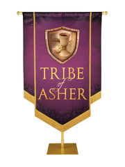 Tribe of Asher Hand Made Embellished Tribe of Israel Banner