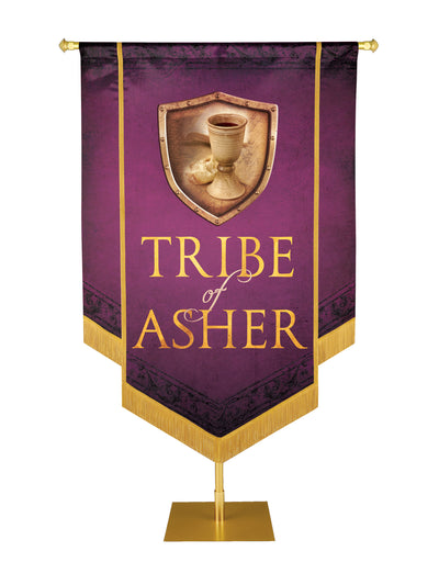 Tribe of Asher Hand Made Embellished Tribe of Israel Banner