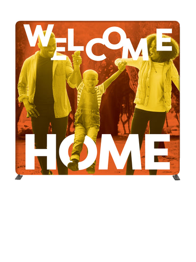 Community of Faith Welcome Home To Our Family Tube Display 8 ft. Backdrop Set - Year Round Banners - PraiseBanners