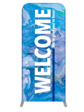 Church Welcome Tube Display Banner. Gospel Impressions design in Blue, Purple, Red and Teal