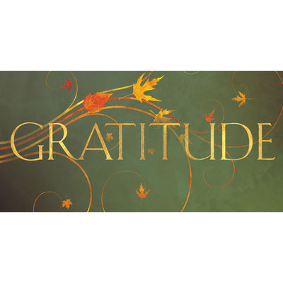 Gratitude with Whimsical Fall Leaves Faux Foil Horizontal Banners for Autumn and Thanksgiving