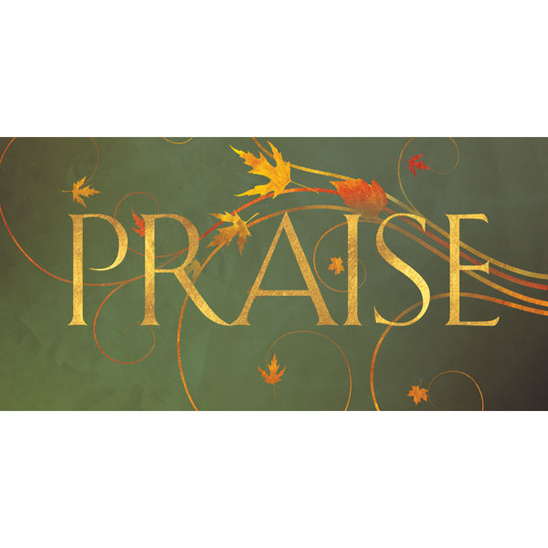Autumn Faux Foil Horizontal Banner Praise