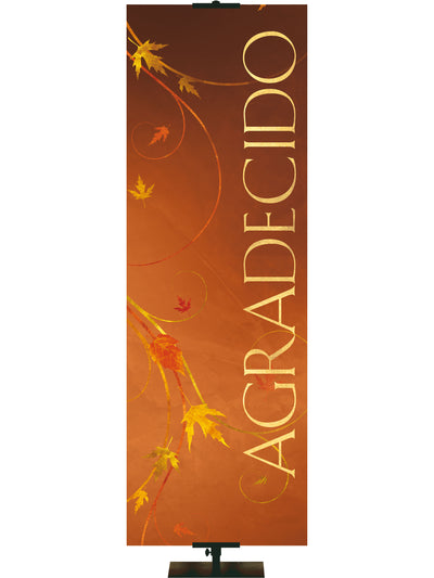 Spanish Autumn Foil Thankful - Fall Banners - PraiseBanners