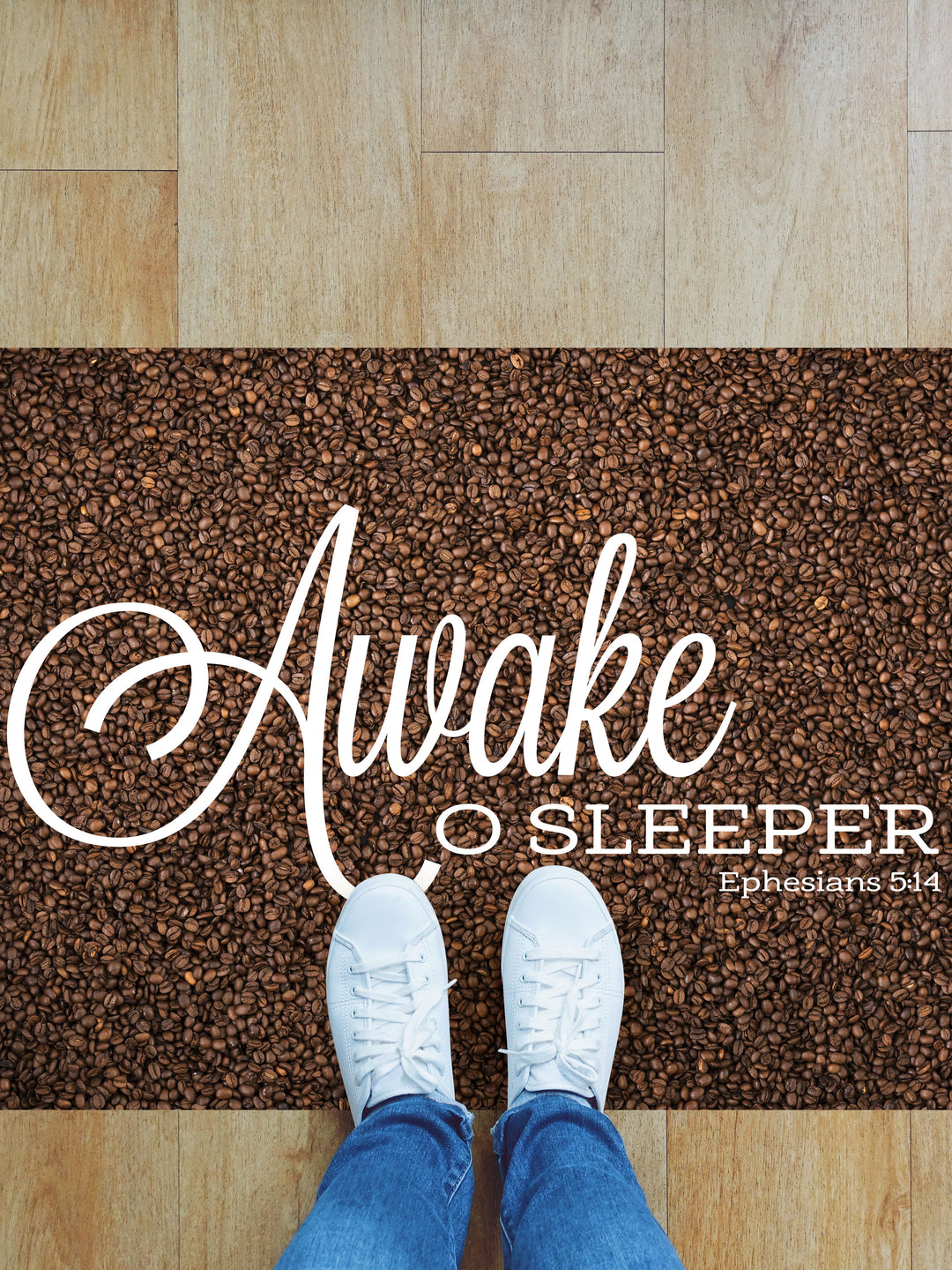 Awake O Sleeper Coffee Vinyl Kitchen Mat - Floors - PraiseBanners