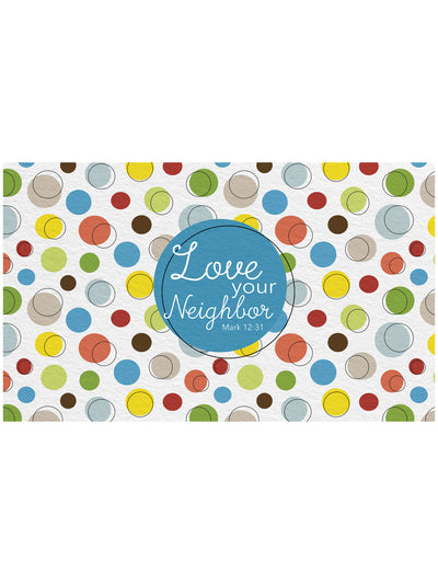 Polychrome Dots - Love Your Neighbor Vinyl Kitchen Mat