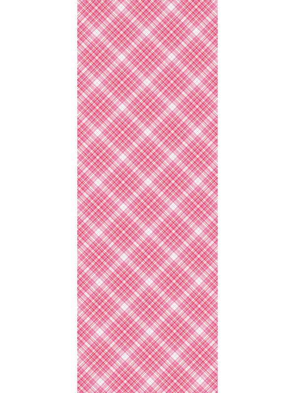 Pink Plaid Vinyl Floor Runner