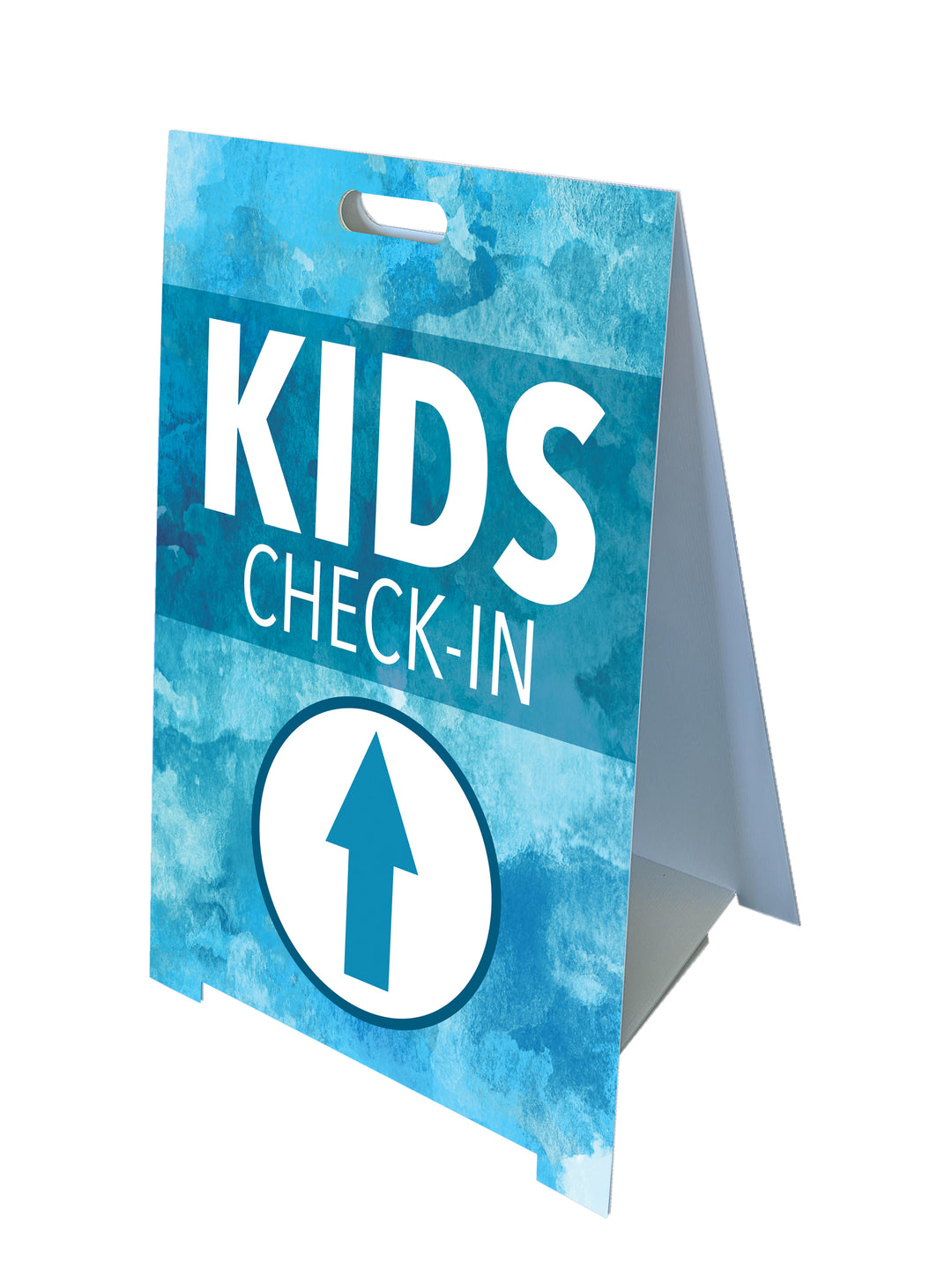 Kids Check-In Blue Fold-A-Frame™ Sign