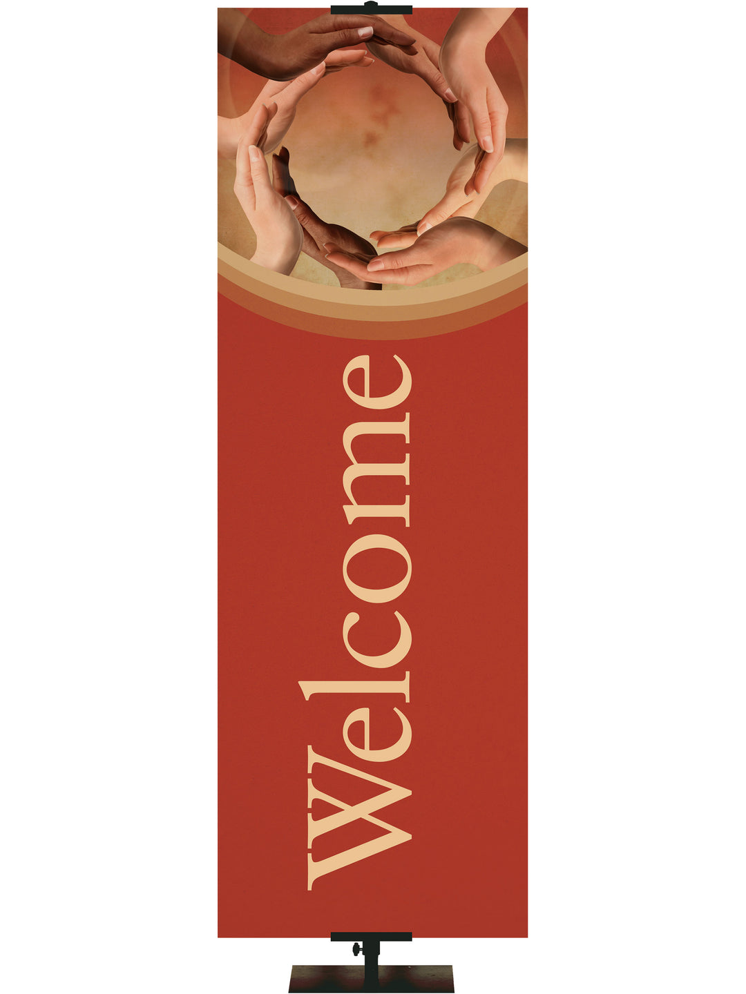 Hands Circle Stock Welcome Banner