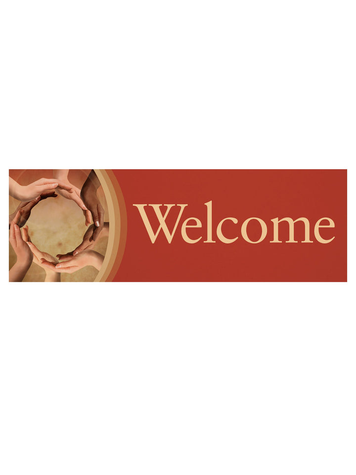 Custom Welcome Banner Hands Circle