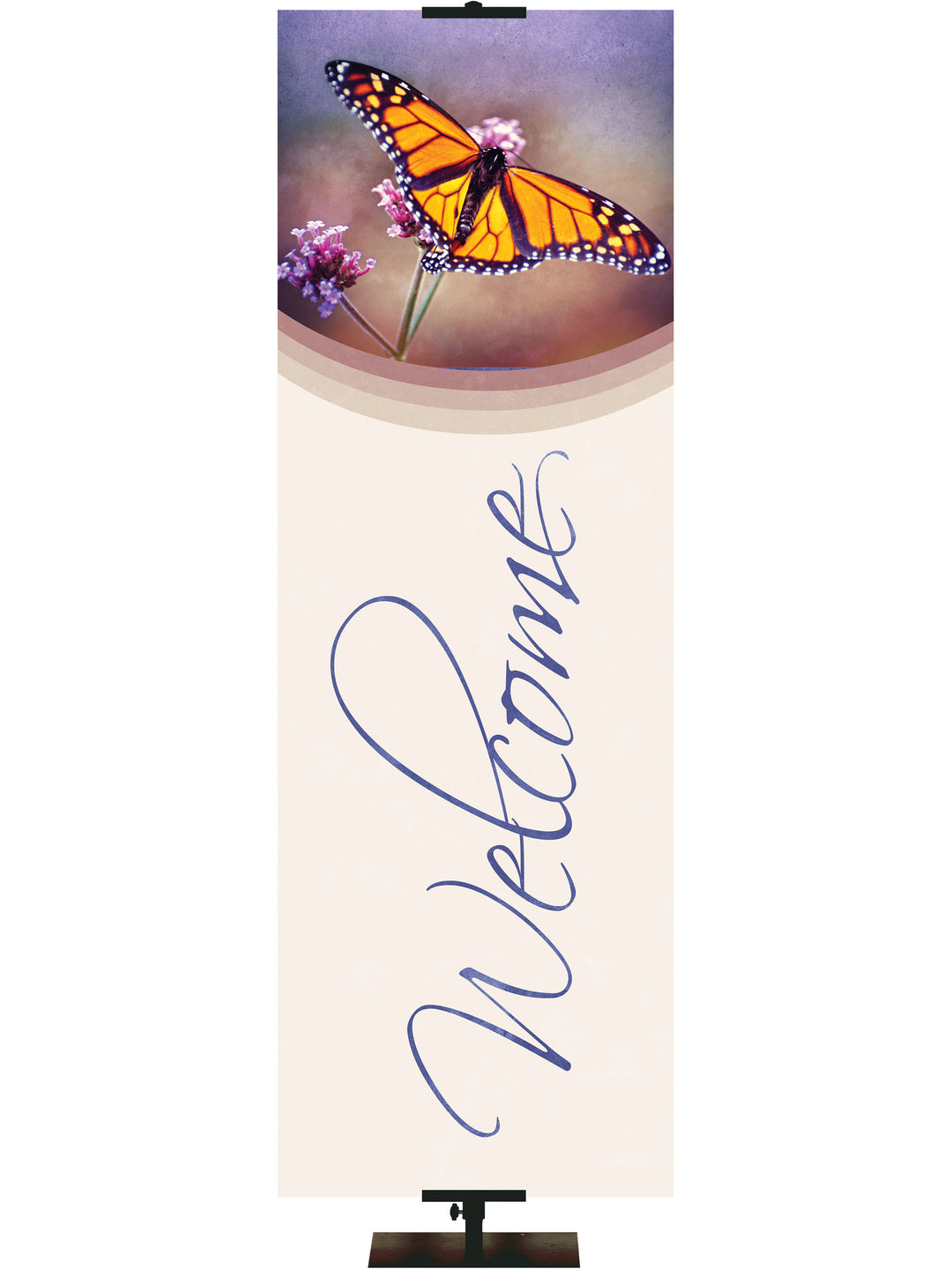 Butterfly on White Stock Welcome Banner