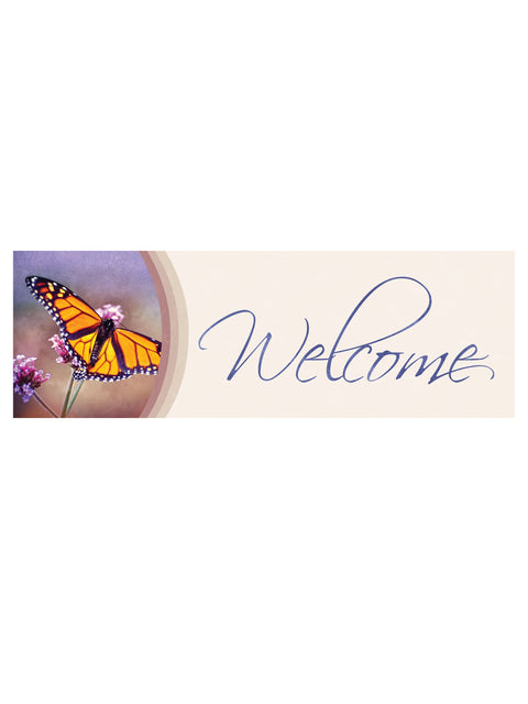Custom Welcome Banner Butterfly on White