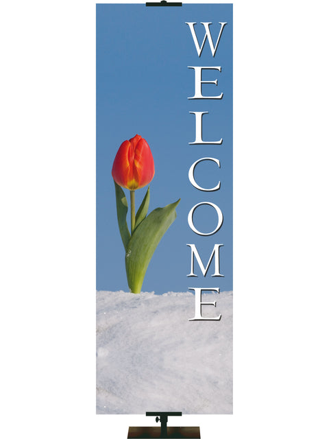 Tulip in Snow Welcome Custom Banner