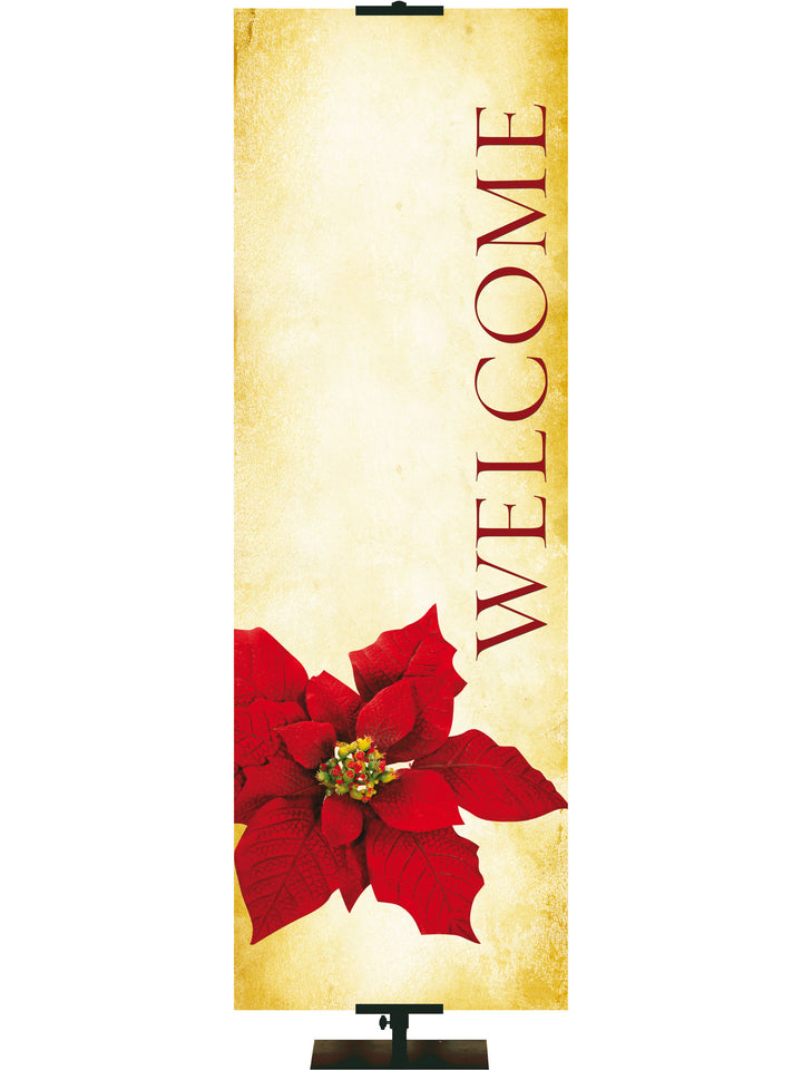 Christmas Poinsettia Stock Welcome Banner