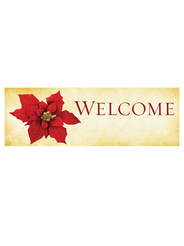 Stock Welcome Banner Christmas Poinsettia