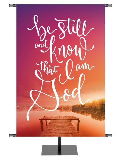 Know that I am God Sunset on Dock Church Banner