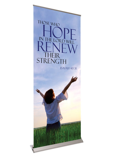 Retractable Banner with Stand Words of Hope Those Who Hope - Year Round Banners - PraiseBanners
