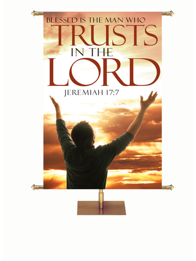 Trusts in the Lord Outstretched Arms Words of Hope Banner