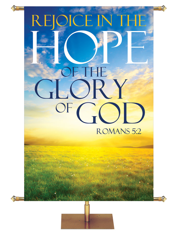 Rejoice in the Hope Sunrise Words of Hope Banner