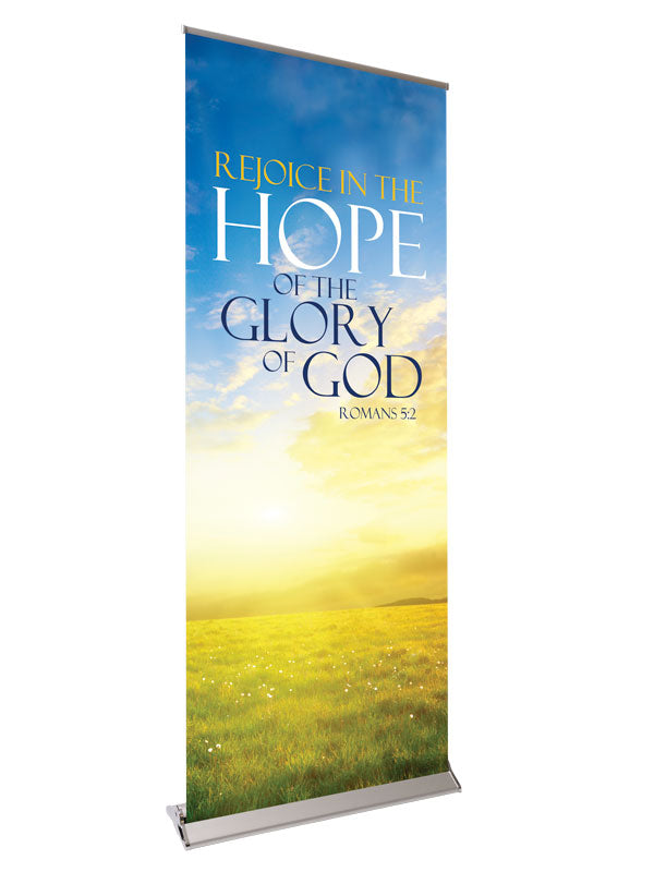 Retractable Banner with Stand Words of Hope Rejoice in the Hope