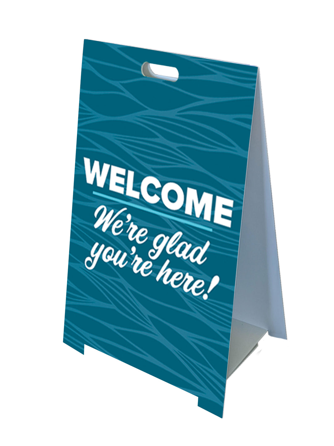 Woven Design Welcome Fold-A-Frame™ Sign in Blue