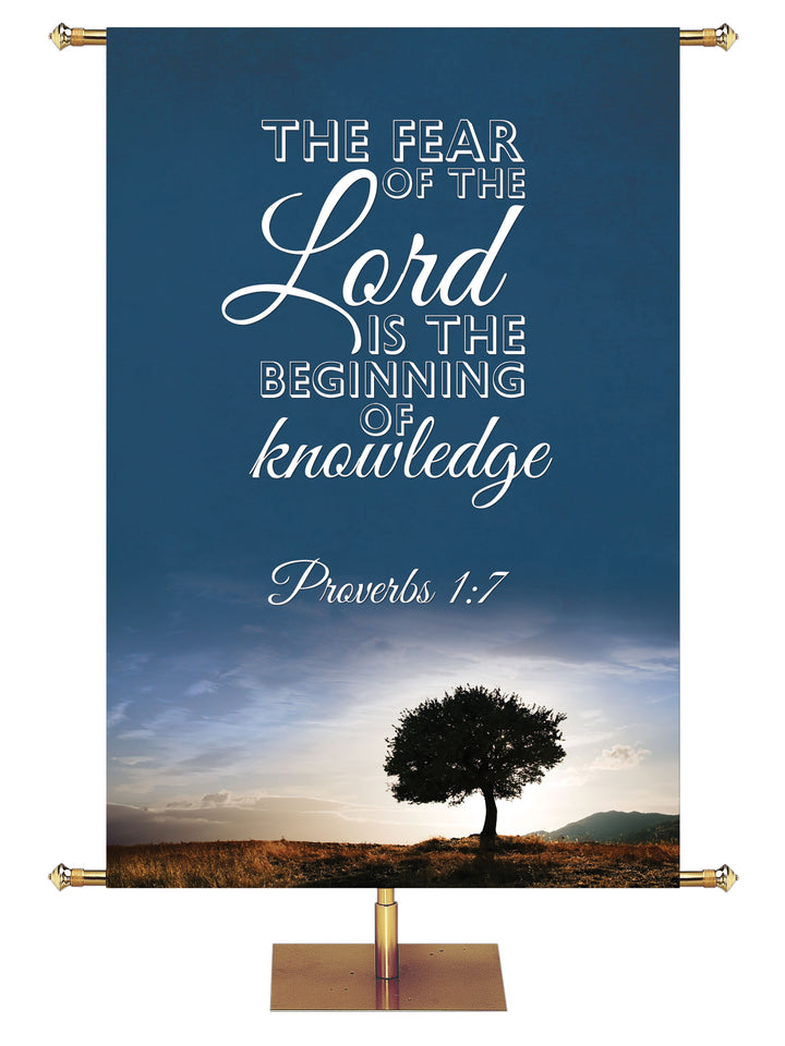Words of Wisdom Beginning of Knowledge - Year Round Banners - PraiseBanners