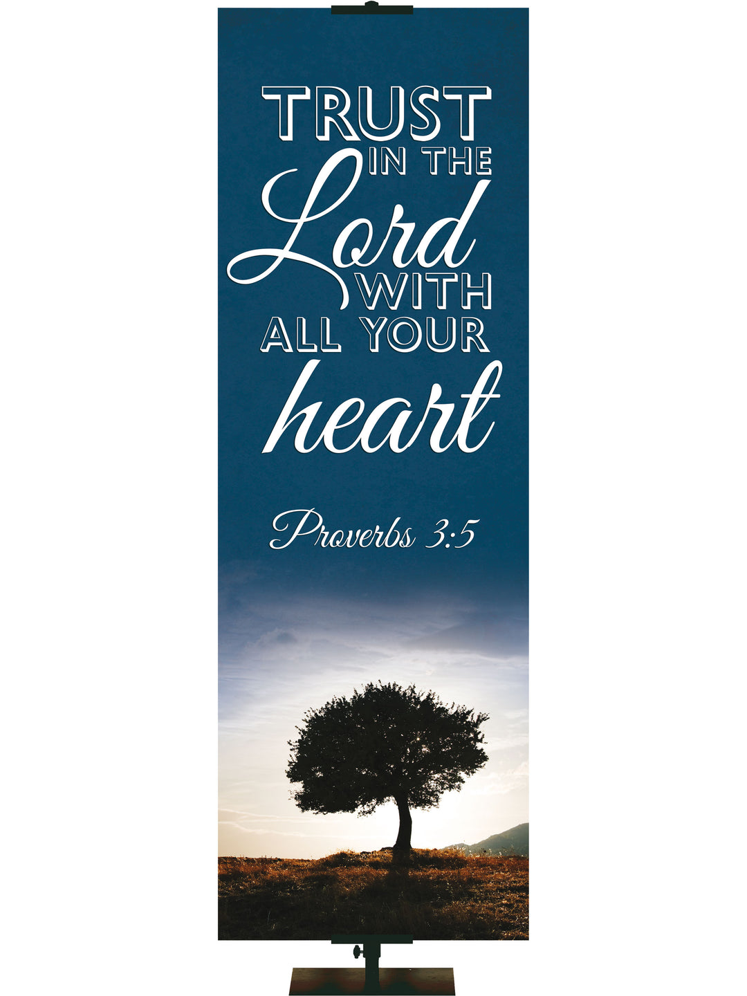 Trust in the Lord Banner Words of Wisdom Proverbs 3:5 in Blue, Green, Purple, Red, Sienna, Teal
