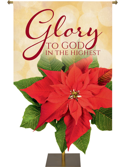 Contours Christmas Banner Glory to God with Sculpted Poinsettia