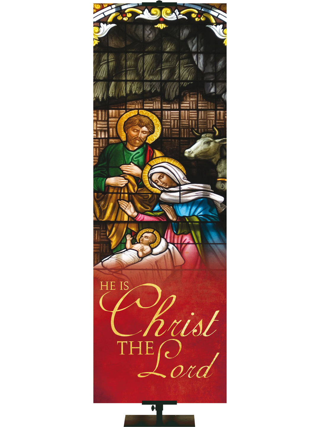 Stained Glass Christmas Christ The Lord - Christmas Banners - PraiseBanners