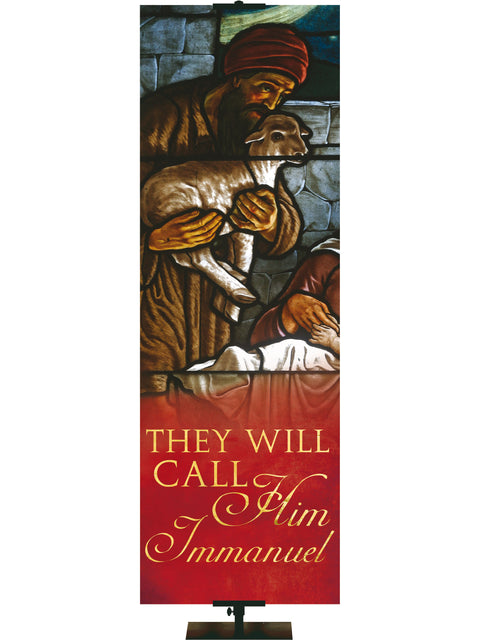 Stained Glass Christmas Immanuel - Christmas Banners - PraiseBanners