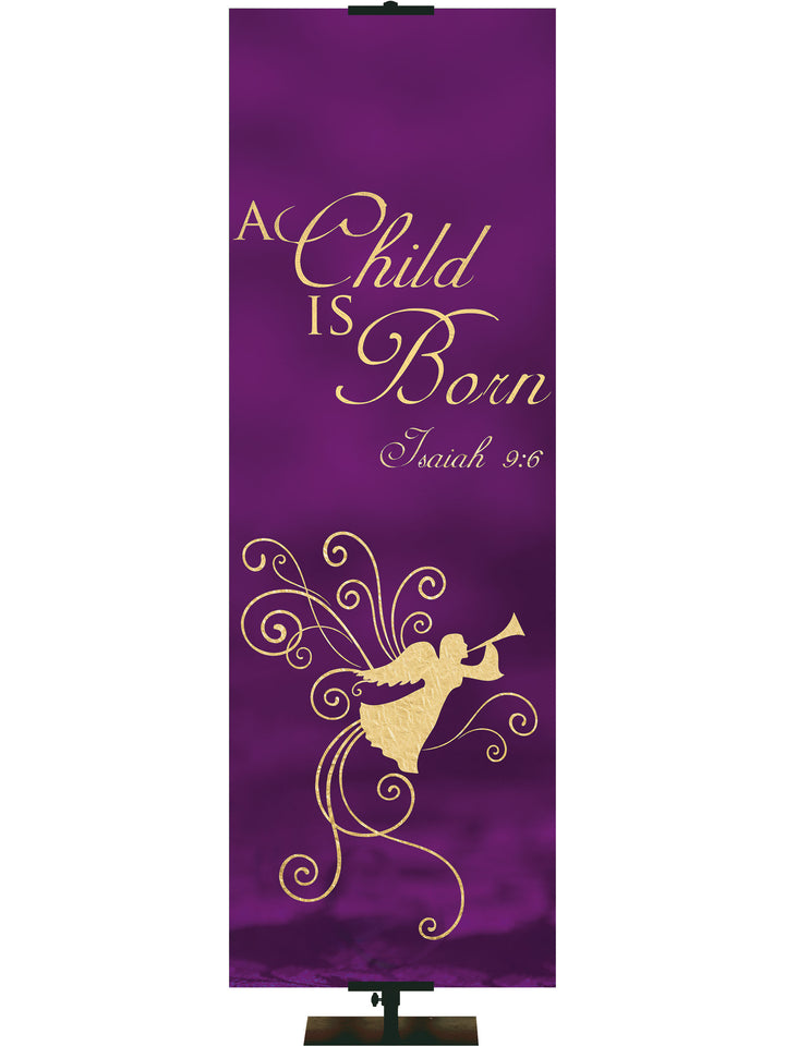 Christmas Foil A Child is Born - Christmas Banners - PraiseBanners