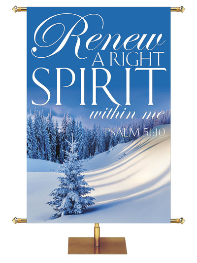 Portraits of Sacred Winter Renew A Right Spirit A - Christmas Banners - PraiseBanners