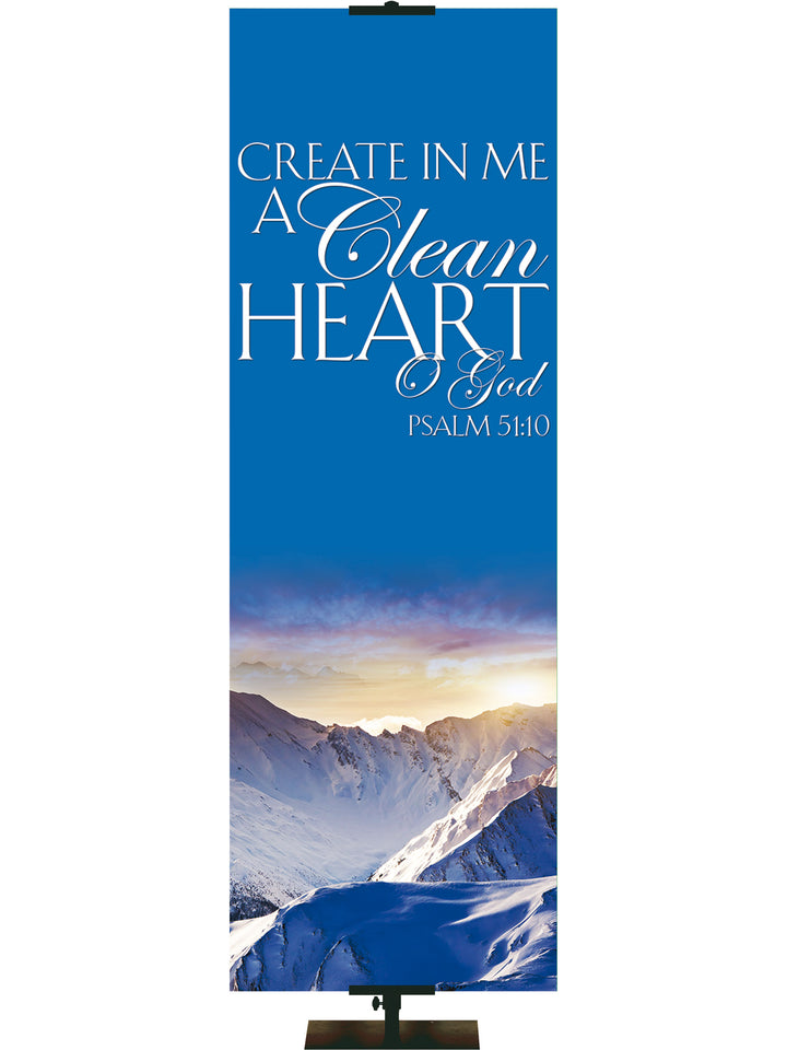 Portraits of Sacred Winter Create In Me a Clean Heart C - Christmas Banners - PraiseBanners